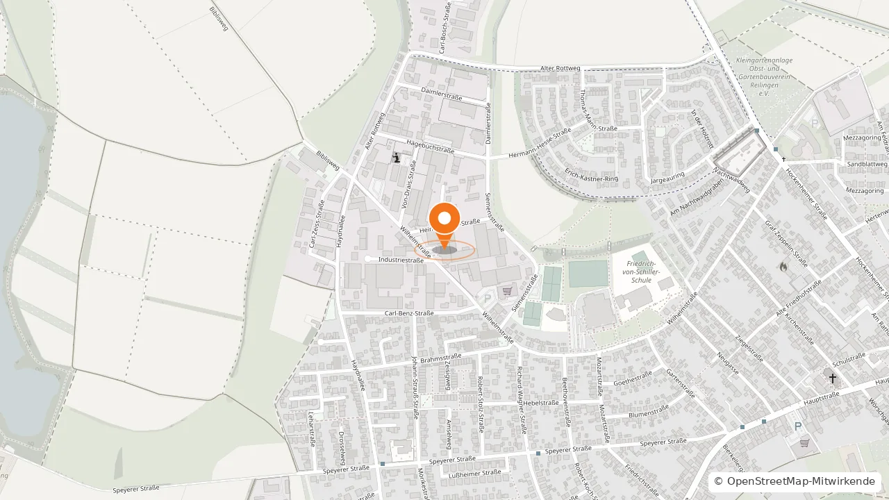 Standort Logik Software + Consulting GmbH, Wilhelmstraße 78, 68799 Reilingen (Kartendaten © OpenStreetMap-Mitwirkende)